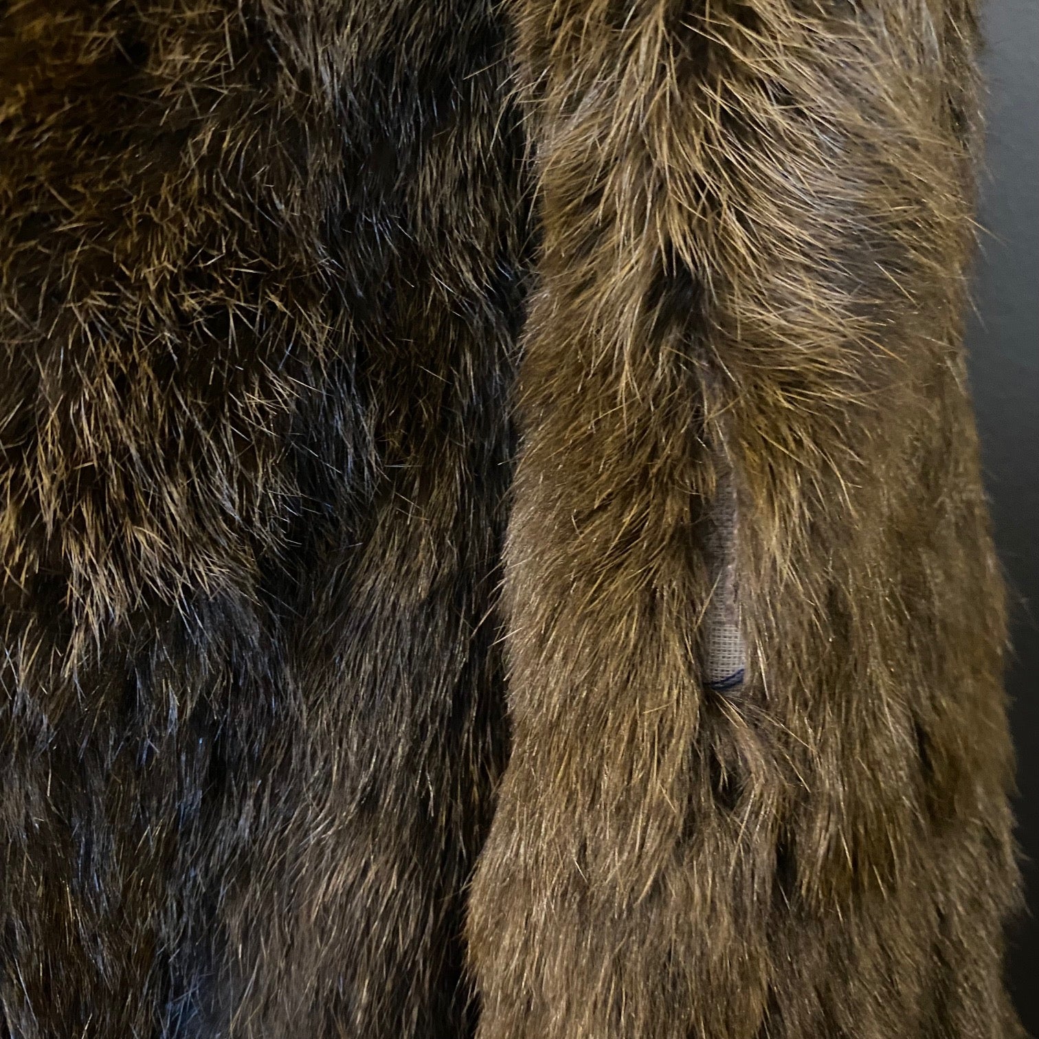 Brown Rabbit Fur Bomber Coat